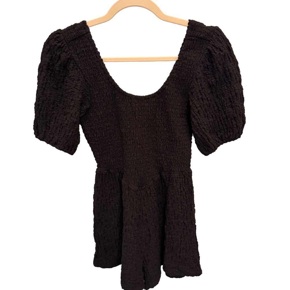 Saltwater Luxe Black Smocked Romper - Picture 3 of 6